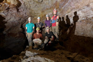 A team of cavers after surveying the 175th mile in 2015